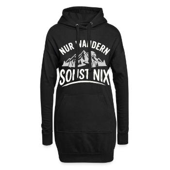 Nur Wandern Sonst Nix Berge Vintage - Hoodie-Kleid - Schwarz - Vorne