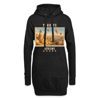 Türkiye Göreme Vintage Reisemarke - Hoodie-Kleid - Schwarz - Vorne