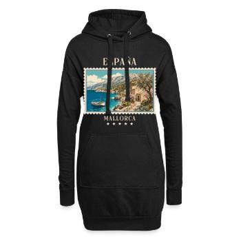 Spanien Mallorca Vintage Reisemarke - Hoodie-Kleid - Schwarz - Vorne