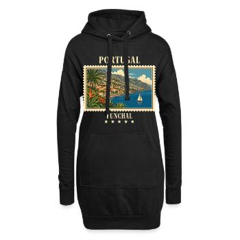 Portugal Funchal Vintage Reisemarke - Hoodie-Kleid - Schwarz - Vorne