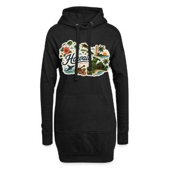 Vintage Hawaii Aloha State Reiseaufkleber - Hoodie-Kleid - Schwarz - Vorne