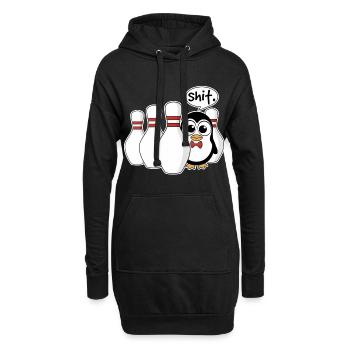 Pinguin im Kegel – Shit Moment Shirt - Hoodie-Kleid - Schwarz - Vorne