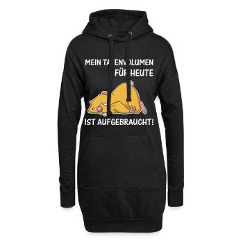 Schlafende Katze – Tatenvolumen aufgebraucht - Hoodie-Kleid - Schwarz - Vorne
