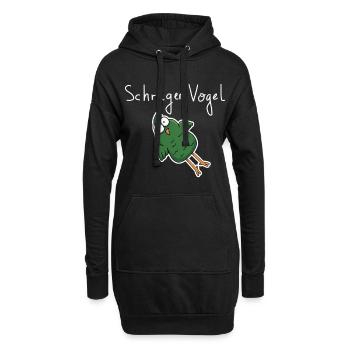 Schräger Vogel – Lustiger Cartoon Spruch - Hoodie-Kleid - Schwarz - Vorne