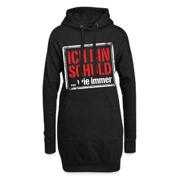 Ich bin schuld wie immer - Lustiger Spruch - Hoodie-Kleid - Schwarz - Vorne