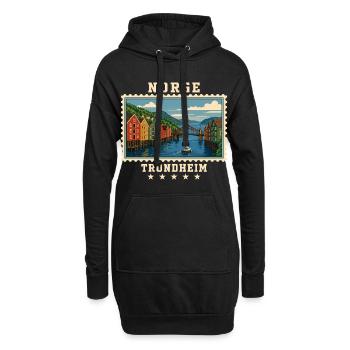 Norwegen Trondheim Vintage Reisemarke - Hoodie-Kleid - Schwarz - Vorne