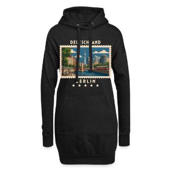 Deutschland Berlin Vintage Reisemarke - Hoodie-Kleid - Schwarz - Vorne