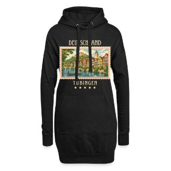 Deutschland Tübingen Vintage Reisemarke - Hoodie-Kleid - Schwarz - Vorne