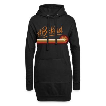 BeKind Retro Regenbogenstreifen - Hoodie-Kleid - Schwarz - Vorne
