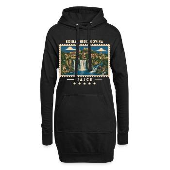 Bosnien und Herzegowina Jajce Vintage Reisemarke - Hoodie-Kleid - Schwarz - Vorne