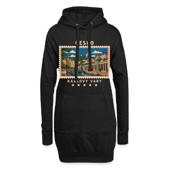 Tschechien Karlovy Vary Vintage Reisemarke - Hoodie-Kleid - Schwarz - Vorne