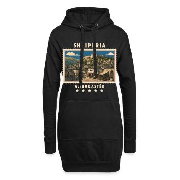 Albanien Gjirokastër Vintage Reisemarke - Hoodie-Kleid - Schwarz - Vorne