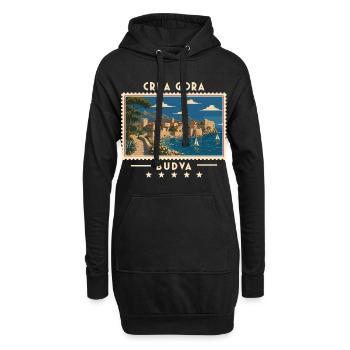 Montenegro Budva Vintage Reisemarke - Hoodie-Kleid - Schwarz - Vorne