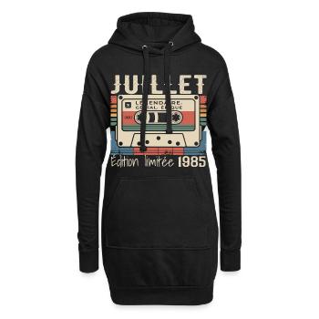 Juillet 1985 Cadeau Anniversaire Juillet 1985  - Sweat-shirt à capuche long Femme - noir - Devant