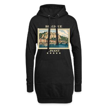 Belgien Dinant Vintage Reisemarke - Hoodie-Kleid - Schwarz - Vorne