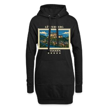 Luxemburg Vianden Vintage Reisemarke - Hoodie-Kleid - Schwarz - Vorne