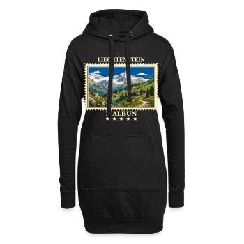 Liechtenstein Malbun Vintage Reisemarke - Hoodie-Kleid - Schwarz - Vorne
