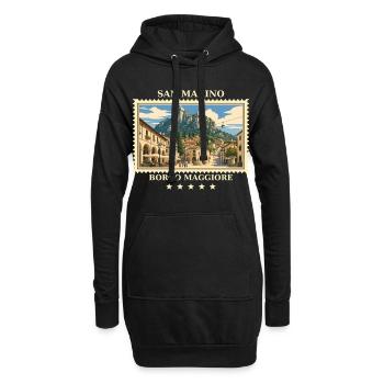 San Marino Borgo Maggiore Vintage Reisemarke - Hoodie-Kleid - Schwarz - Vorne