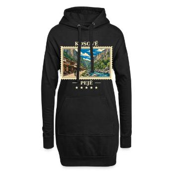 Kosovo Peja Vintage Reisemarke - Hoodie-Kleid - Schwarz - Vorne