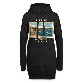 Schweden Göteborg Vintage Reisemarke - Hoodie-Kleid - Schwarz - Vorne