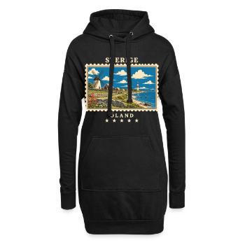 Schweden Öland Vintage Reisemarke - Hoodie-Kleid - Schwarz - Vorne