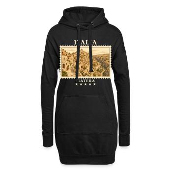 Italien Matera Vintage Reisemarke - Hoodie-Kleid - Schwarz - Vorne