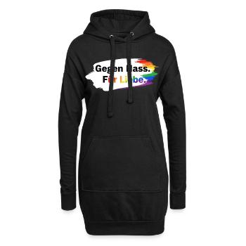 Gegen Hass Für Liebe Regenbogen T-Shirt CSD Pride - Hoodie-Kleid - Schwarz - Vorne