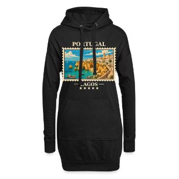 Portugal Lagos Vintage Reisemarke - Hoodie-Kleid - Schwarz - Vorne