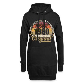 August 1980 Retro Vintage Birthday August 1980 - Hoodie Dress - black - Front