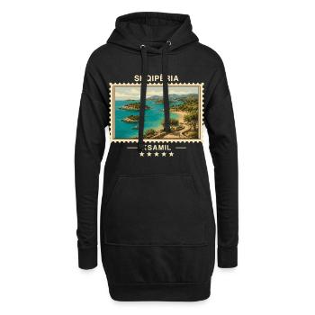 Albanien Ksamil Vintage Reisemarke - Hoodie-Kleid - Schwarz - Vorne