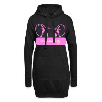 Souris mignonne - Sweat-shirt à capuche long Femme - noir - Devant
