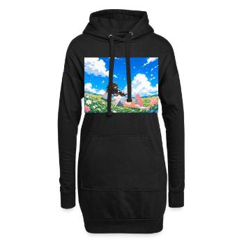 Rêves d’été sur la prairie fleurie - Sweat-shirt à capuche long Femme - noir - Devant