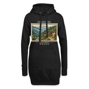 Marque de voyage vintage Armenia Dilijan - Sweat-shirt à capuche long Femme - noir - Devant