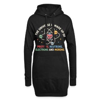 L’univers est inventé - science drôle - Sweat-shirt à capuche long Femme - noir - Devant