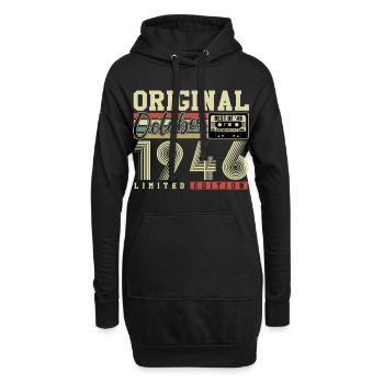 Original octobre 1946 – 80e anniversaire Rétro - Sweat-shirt à capuche long Femme - noir - Devant