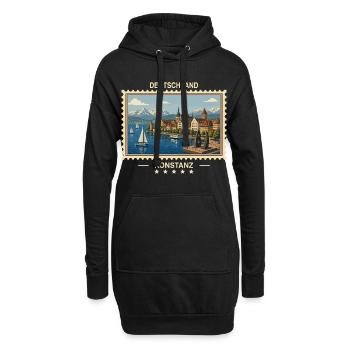 Deutschland Konstanz Vintage Reisemarke - Hoodie-Kleid - Schwarz - Vorne
