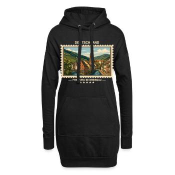 Deutschland Freiburg im Breisgau Vintage Reisemark - Hoodie-Kleid - Schwarz - Vorne