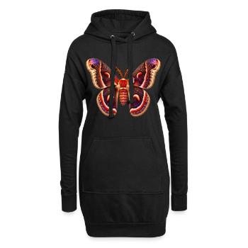 Cécropie Hyalophore Style Dessin animé de la cécropie - Sweat-shirt à capuche long Femme - noir - Devant