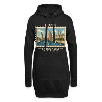Frankreich La Rochelle Vintage Reisemarke - Hoodie-Kleid - Schwarz - Vorne