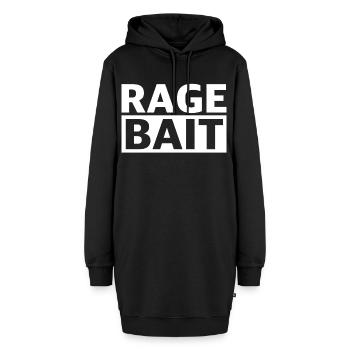 Ragebait – Das Internet zur Weißglut bringen - Hoodie-Kleid - Schwarz - Vorne - AI Model Female 172 light (172cm)