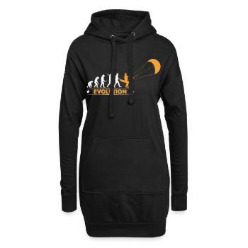 Kitesurfen - Evolution - Hoodie-Kleid - Schwarz - Vorne