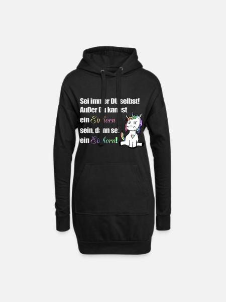 Sei immer du selbst - Hoodie-Kleid - Schwarz