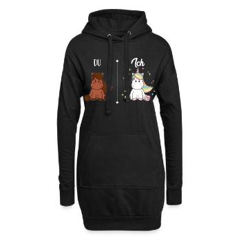Du Pferd Ich Einhorn Lustiger Vergleich Humor kind - Hoodie-Kleid - Schwarz - Vorne