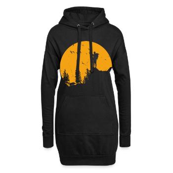 Randonnée. Randonnée dans la nature. - Sweat-shirt à capuche long Femme - noir - Devant