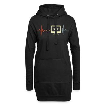 J’adore programmer - Sweat-shirt à capuche long Femme - noir - Devant