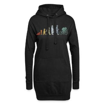 Radfahrer Evolution - Hoodie-Kleid - Schwarz - Vorne