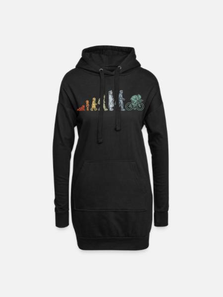 Radfahrer Evolution - Hoodie-Kleid - Schwarz