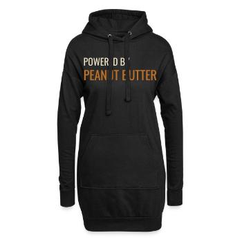 Alimenté par du beurre de cacahuète - Sweat-shirt à capuche long Femme - noir - Devant