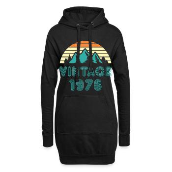 1978 - Sweat-shirt à capuche long Femme - noir - Devant