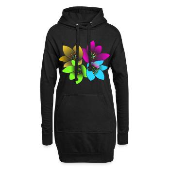 Fleurs Fleurs Floral Floral Floral Bouquet Floral - Sweat-shirt à capuche long Femme - noir - Devant